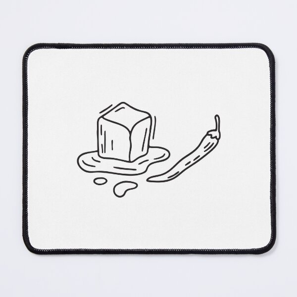Item preview, Doodle illustration of a red chili pepper placed near a melting ice cube designed and sold by rasagamastore.