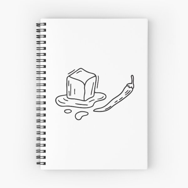 Item preview, Doodle illustration of a red chili pepper placed near a melting ice cube designed and sold by rasagamastore.