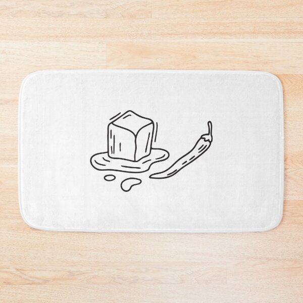 Item preview, Doodle illustration of a red chili pepper placed near a melting ice cube designed and sold by rasagamastore.