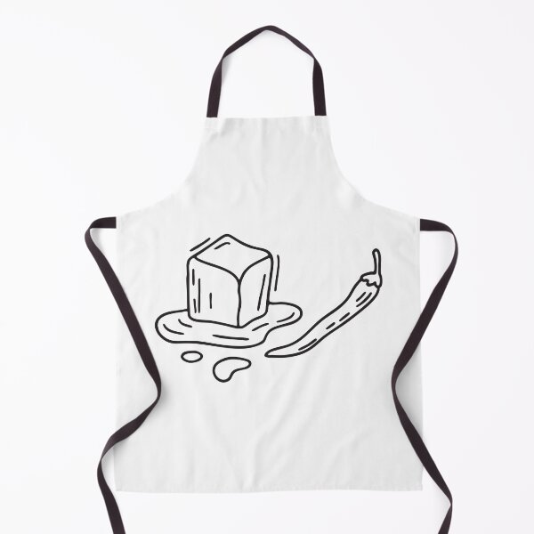 Item preview, Doodle illustration of a red chili pepper placed near a melting ice cube designed and sold by rasagamastore.