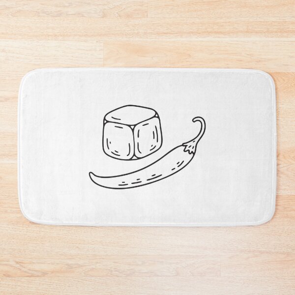Item preview, Doodle illustration of a single chili pepper beside a cold ice cube designed and sold by rasagamastore.