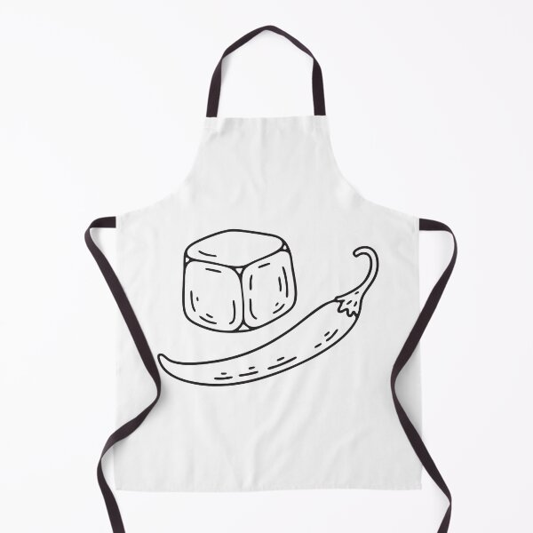 Item preview, Doodle illustration of a single chili pepper beside a cold ice cube designed and sold by rasagamastore.