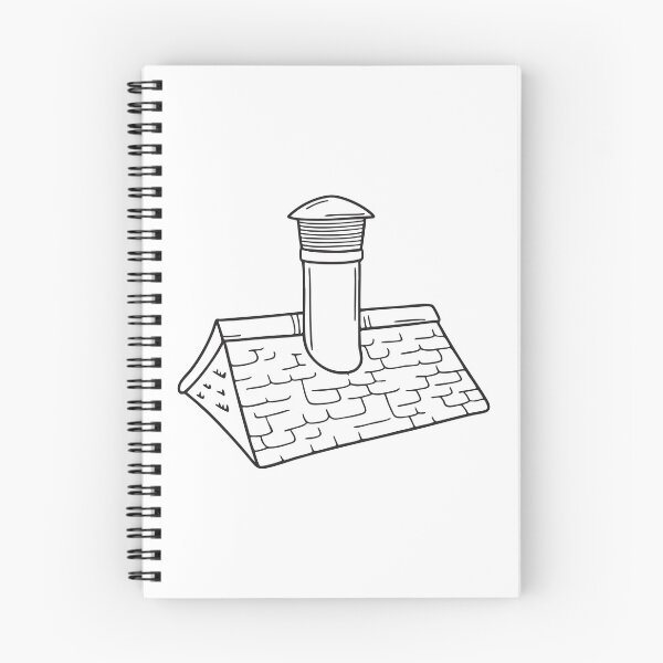 Item preview, Doodle illustration of a rooftop vent pipe surrounded by overlapping shingles designed and sold by rasagamastore.