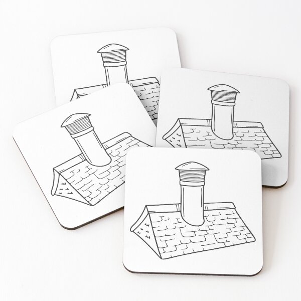 Item preview, Doodle illustration of a rooftop vent pipe surrounded by overlapping shingles designed and sold by rasagamastore.