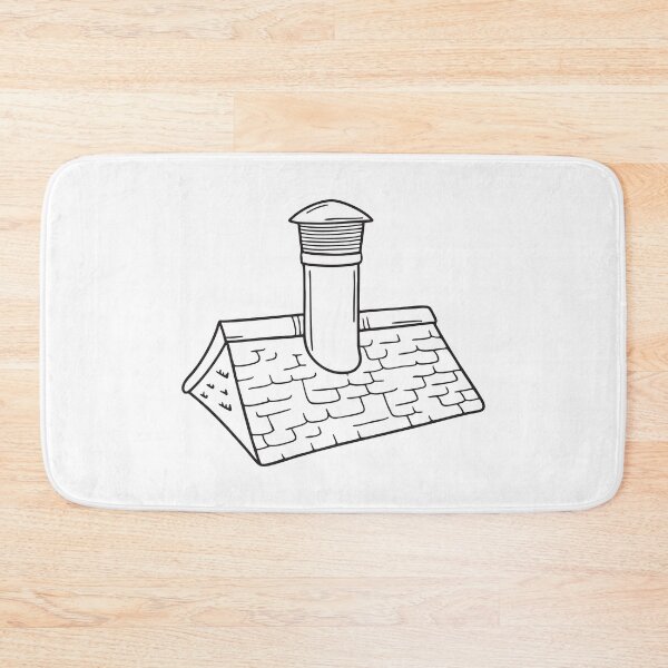 Item preview, Doodle illustration of a rooftop vent pipe surrounded by overlapping shingles designed and sold by rasagamastore.
