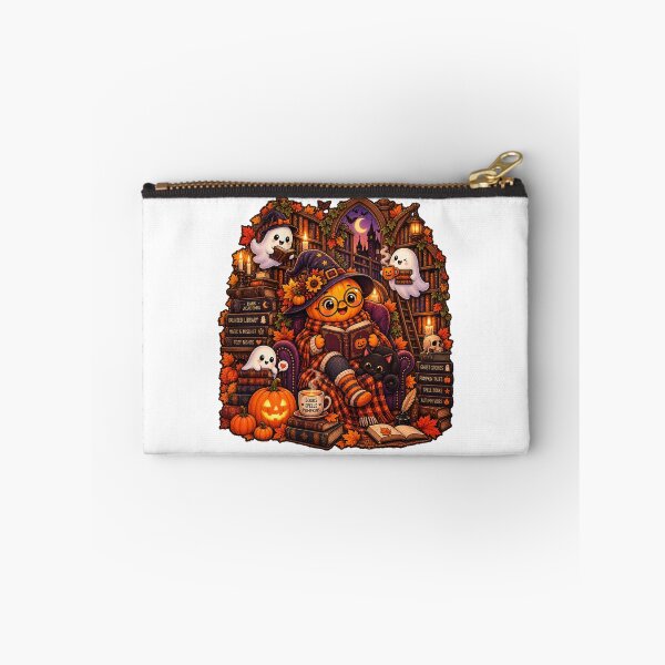 Item preview, Spooky Cozy Library Pumpkin Witch Notebook  Dark Academia Ghost Bookworm designed and sold by FestivityFinds.
