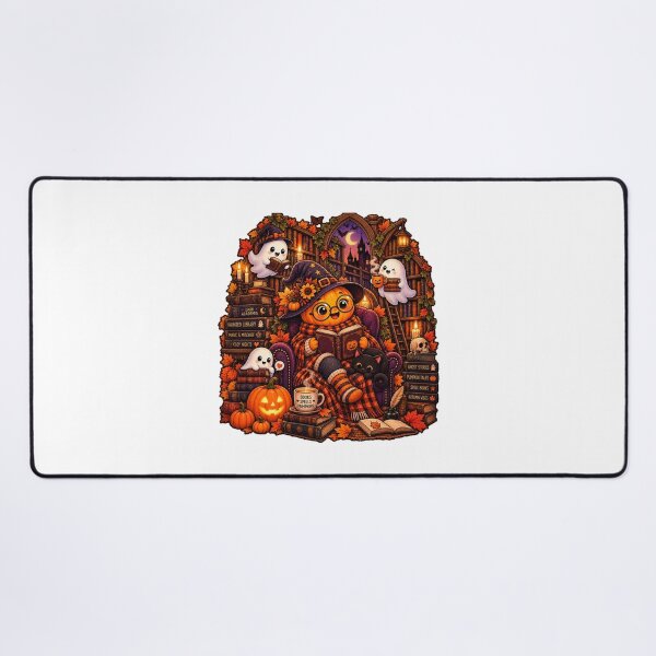 Item preview, Spooky Cozy Library Pumpkin Witch Notebook  Dark Academia Ghost Bookworm designed and sold by FestivityFinds.