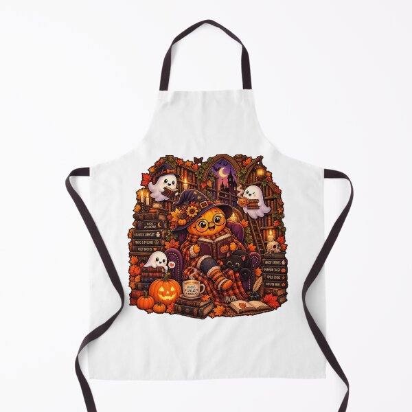 Item preview, Biblioteca acogedora y espeluznante, cuaderno de bruja con calabaza, estilo Dark Academia, ratón de biblioteca fantasma. designed and sold by FestivityFinds.