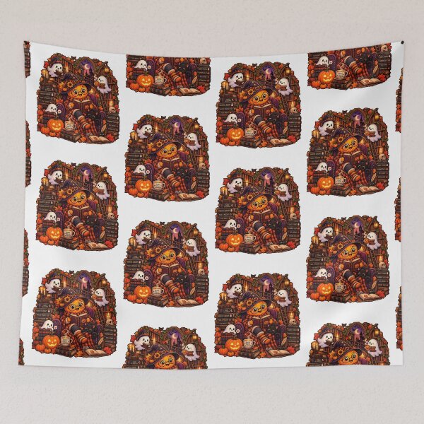 Item preview, Spooky Cozy Library Pumpkin Witch Notebook  Dark Academia Ghost Bookworm designed and sold by FestivityFinds.