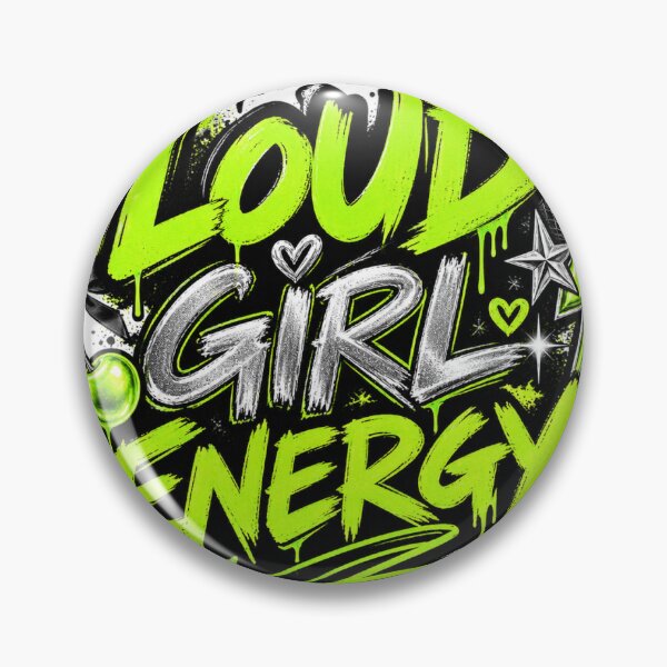 Item preview, LOUD GIRL ENERGY – Y2K Neon Lime Club Pop Aesthetic Sticker designed and sold by FUSION STUDIO.