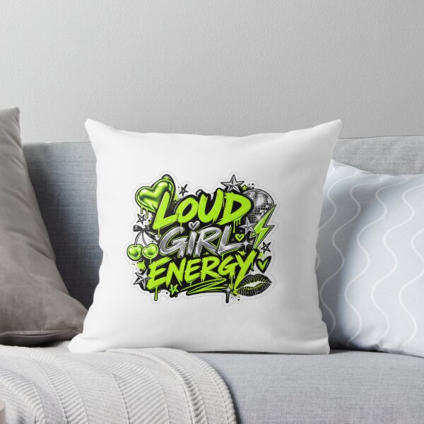Item preview, LOUD GIRL ENERGY – Y2K Neon Lime Club Pop Aesthetic Sticker designed and sold by FUSION STUDIO.
