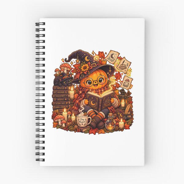 Item preview, Pumpkin Witch Bookworm & Black Cat Halloween designed and sold by FestivityFinds.
