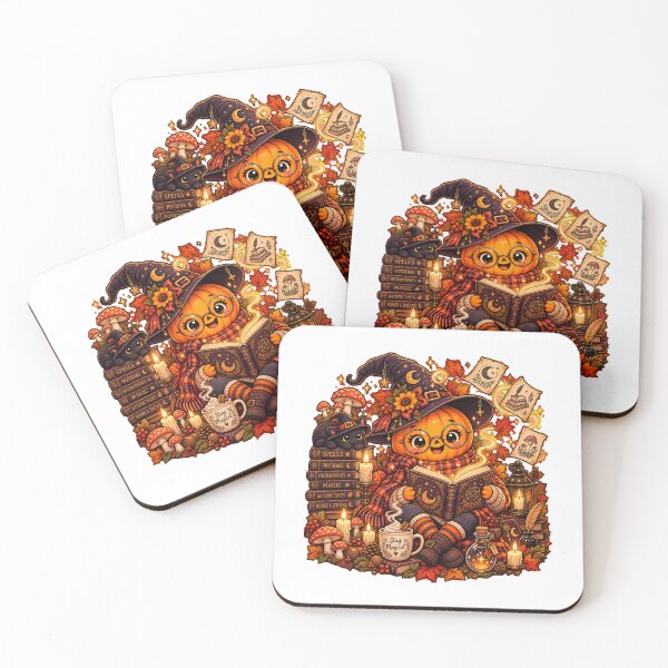 Item preview, Pumpkin Witch Bookworm & Black Cat Halloween designed and sold by FestivityFinds.
