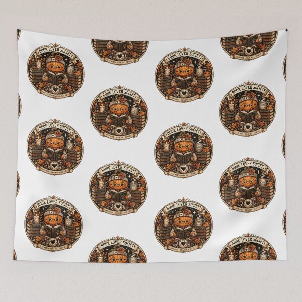 Item preview, Book Lover Society Cozy Autumn Pumpkin designed and sold by FestivityFinds.