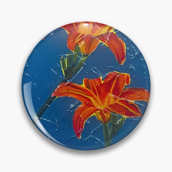 Item preview, Orange Lilies on a Blue Surface designed and sold by amarajaqueline.