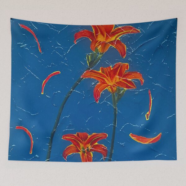 Item preview, Orange Lilies on a Blue Surface designed and sold by amarajaqueline.
