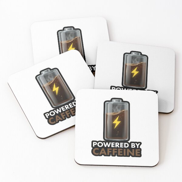 Item preview, Powered By Caffeine Coffee Battery Humor designed and sold by Qavex Design Co..