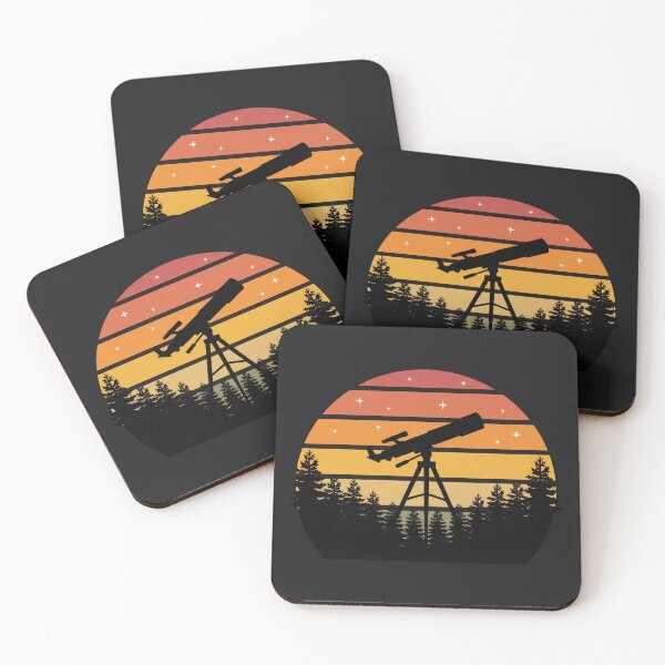 Item preview, Retro Telescope Silhouette Forest Night Vintage Sunset Art designed and sold by pattman.