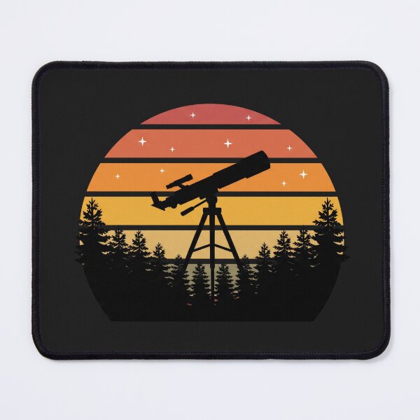 Item preview, Retro Telescope Silhouette Forest Night Vintage Sunset Art designed and sold by pattman.