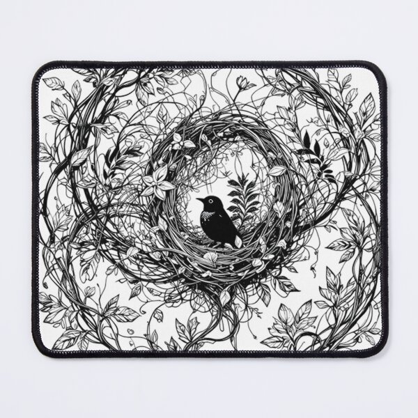 Item preview, Enchanted Woodland Bird Botanical Vine – Nature Line Art designed and sold by PixPixari.