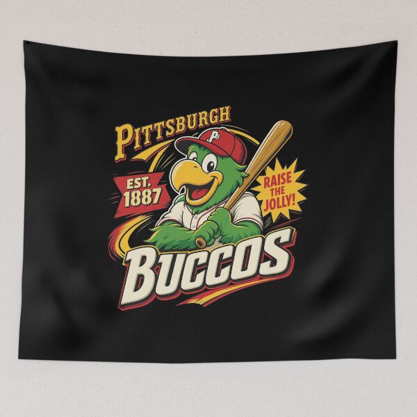 Item preview, Pittsburgh Buccos Baseball Parrot Retro Art designed and sold by KACIIBARN.