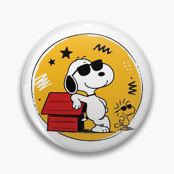 Item preview, Snoopy Joe Cool and Woodstock Retro Yellow Badge - Peanuts Comic Art designed and sold by killem667.