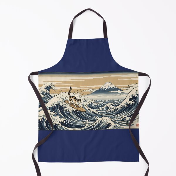 Item preview, Cat Surfing the Great Wave - Ukiyo-e Japanese Woodblock Art designed and sold by カイトラボ.