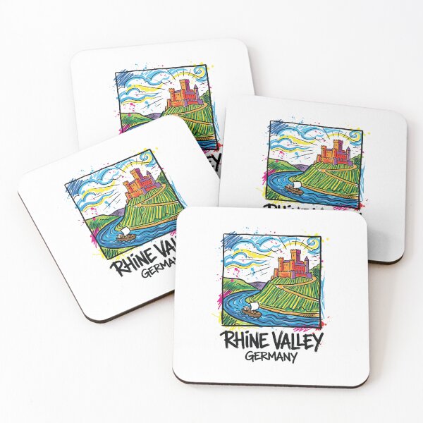 Item preview, Rhine Valley Castle Germany Travel Art designed and sold by Merch by Das Design Studio.