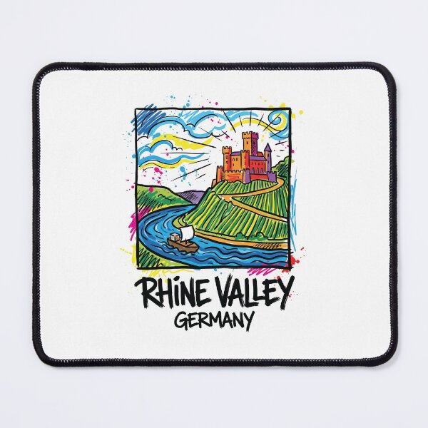 Item preview, Rhine Valley Castle Germany Travel Art designed and sold by Merch by Das Design Studio.