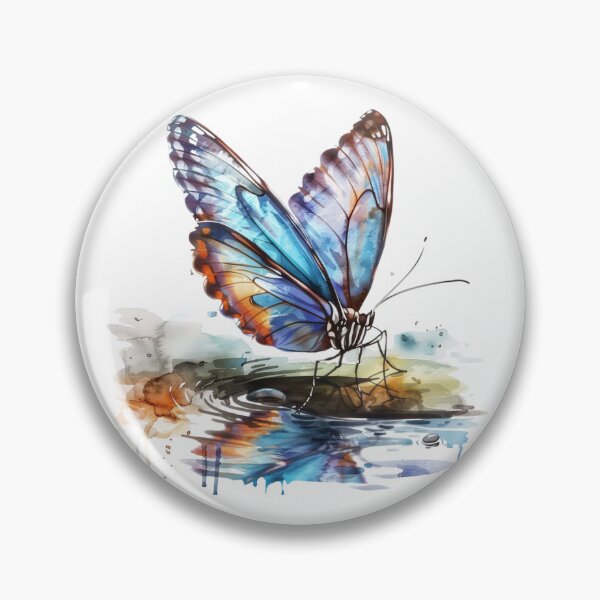 Item preview, Blue Butterfly | Elegant Nature Aesthetic Art designed and sold by Mandayartstudio.