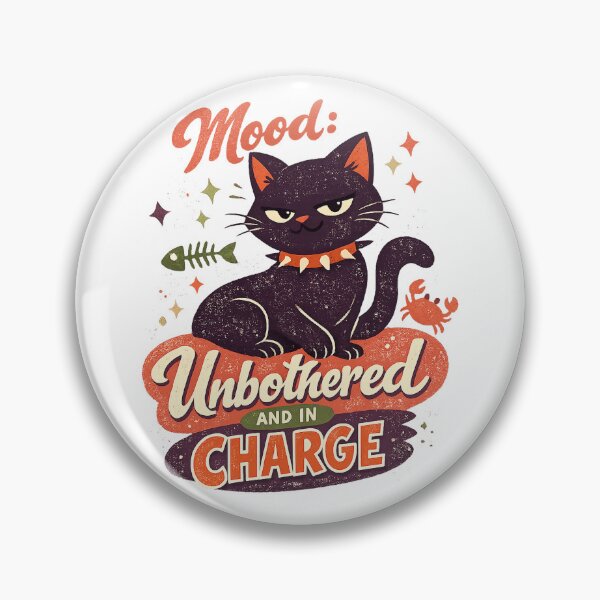 Item preview, Mood Unbothered and in Charge Sassy Black Cat Funny Retro Art designed and sold by inkoutninja.