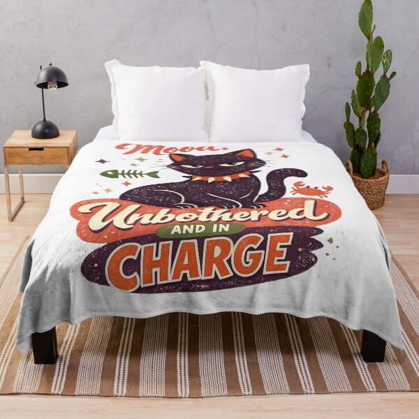 Item preview, Mood Unbothered and in Charge Sassy Black Cat Funny Retro Art designed and sold by inkoutninja.