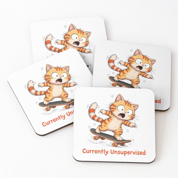 Item preview, Funny Cat Running 'Currently Unsupervised' Meme Graphic designed and sold by OlyvieArt.