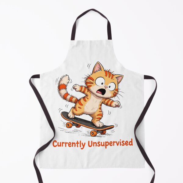 Item preview, Funny Cat Running 'Currently Unsupervised' Meme Graphic designed and sold by OlyvieArt.
