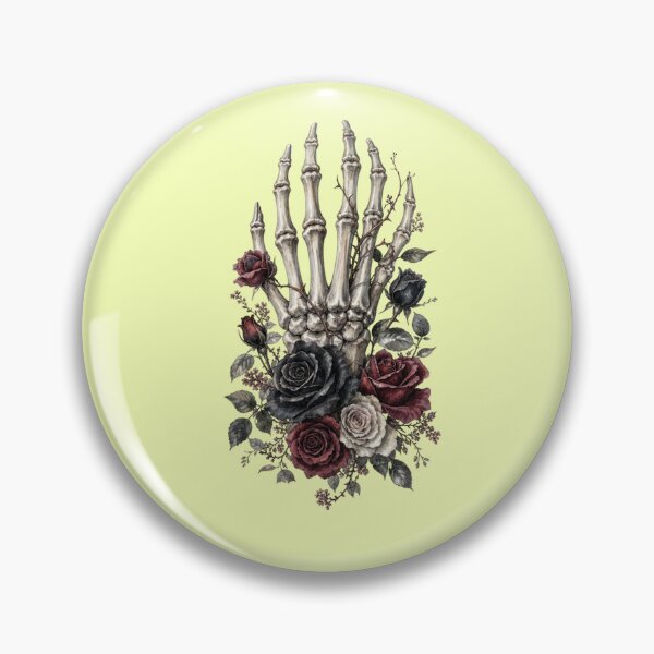 Item preview, Skeleton Hand with Dark Roses Gothic Floral designed and sold by Mauswohn.