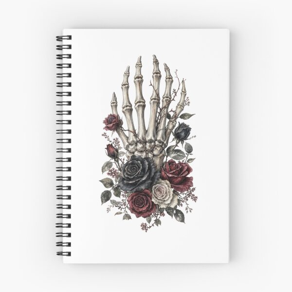 Item preview, Skeleton Hand with Dark Roses Gothic Floral designed and sold by Mauswohn.