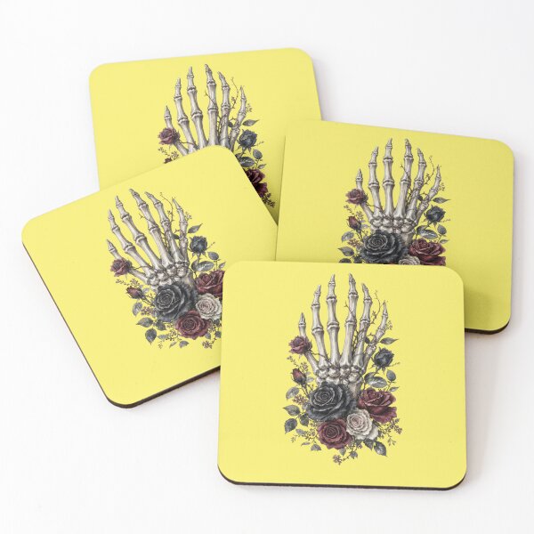 Item preview, Skeleton Hand with Dark Roses Gothic Floral designed and sold by Mauswohn.