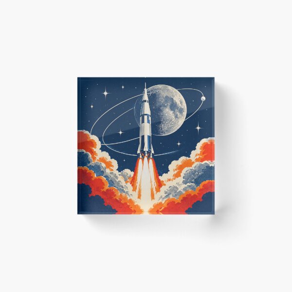 Item preview, Vintage Rocket Launch Through Space designed and sold by Avenuse style.