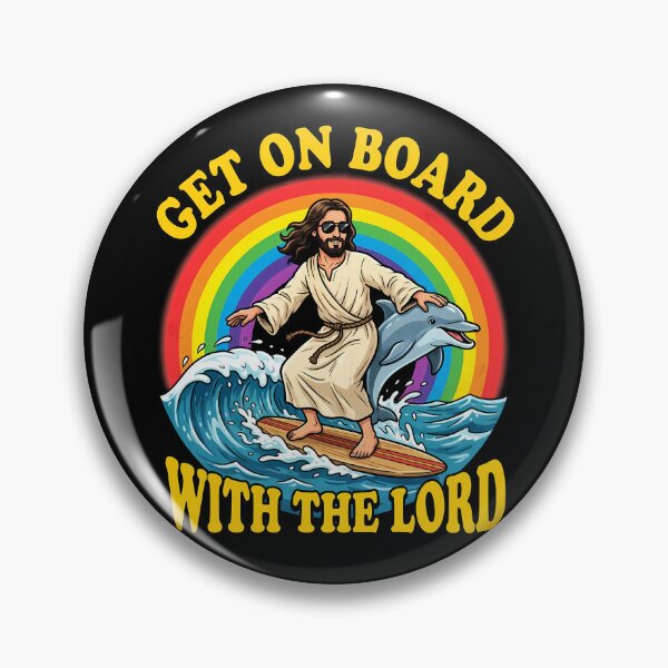 Item preview, Get On Board With The Lord — Funny Surfing Jesus Design designed and sold by LoFizzy.