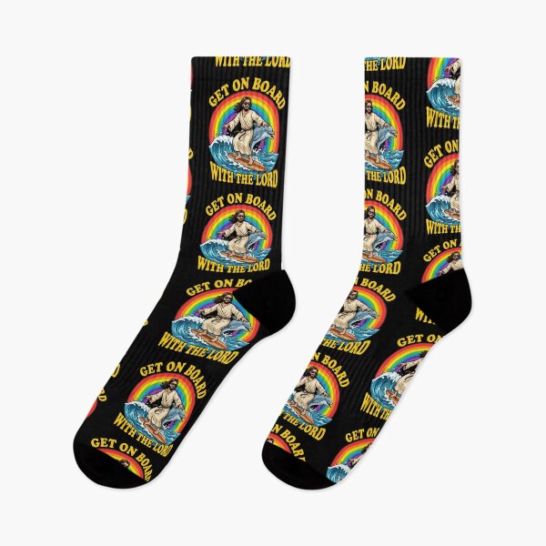 Item preview, Get On Board With The Lord — Funny Surfing Jesus Design designed and sold by LoFizzy.