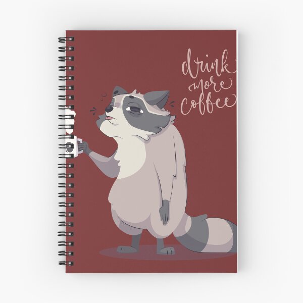 Item preview, Tired Raccoon Drinking Coffee - Drink More Coffee Funny Cute Illustration designed and sold by Sem34.