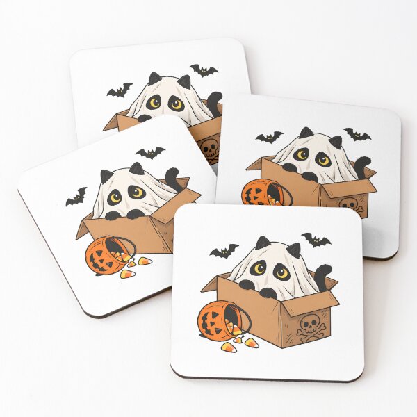 Item preview, Ghost Cat Cardboard Box Pumpkin Halloween designed and sold by chattsuede.