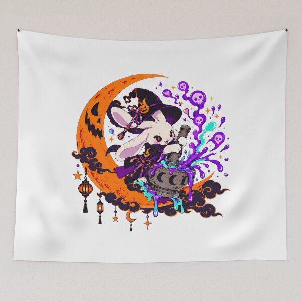 Item preview, Witch Bunny Crescent Moon Potion Halloween designed and sold by chattsuede.