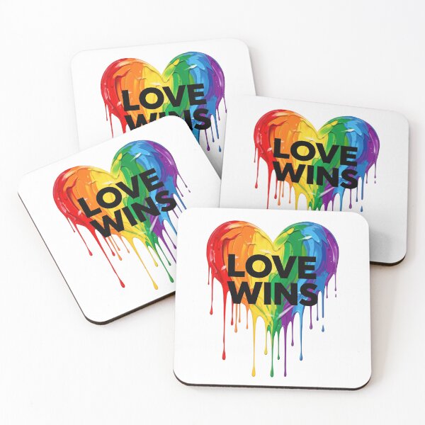 Item preview, Love Wins Rainbow Paint Drip Heart Art designed and sold by Qavex Design Co..