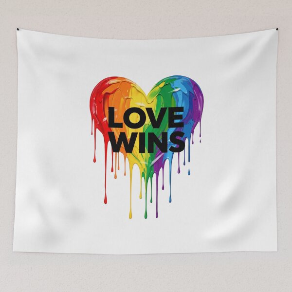 Item preview, Love Wins Rainbow Paint Drip Heart Art designed and sold by Qavex Design Co..