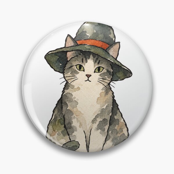 Item preview, Witchy Tabby Cat In A Tall Witch Hat designed and sold by Jessie's Palette.