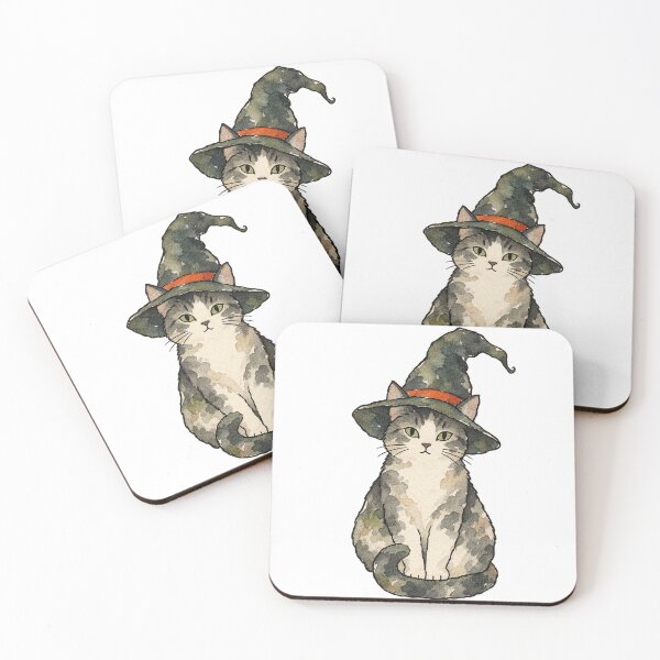 Item preview, Witchy Tabby Cat In A Tall Witch Hat designed and sold by Jessie's Palette.