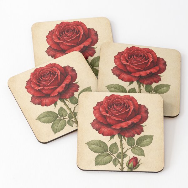 Item preview, Vintage Red Rose Botanical Print - Antique Romantic Floral Wall Art designed and sold by Darlin8888.