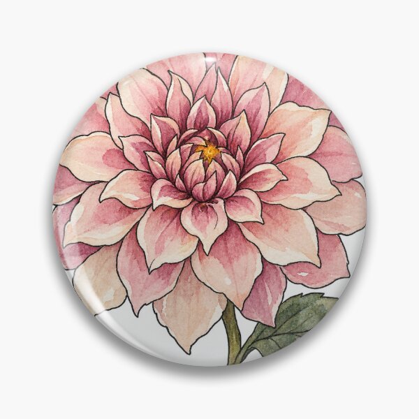 Item preview, Blush Pink Dahlia Flower Watercolor Illustration designed and sold by Jessie's Palette.