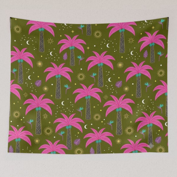 Item preview, Pink Palm Tree Pattern designed and sold by ShivCraftStudio.